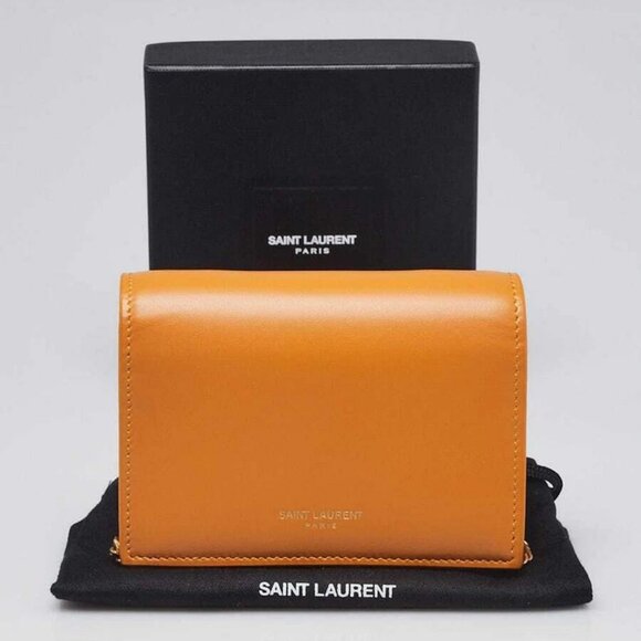 Yves Saint Laurent Beige Smooth Leather Mini Card Case on Chain Bag - Picture 12 of 12